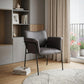 31" Brown And Black Faux Leather And Faux Leather Arm Chair