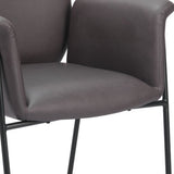 31" Brown And Black Faux Leather And Faux Leather Arm Chair
