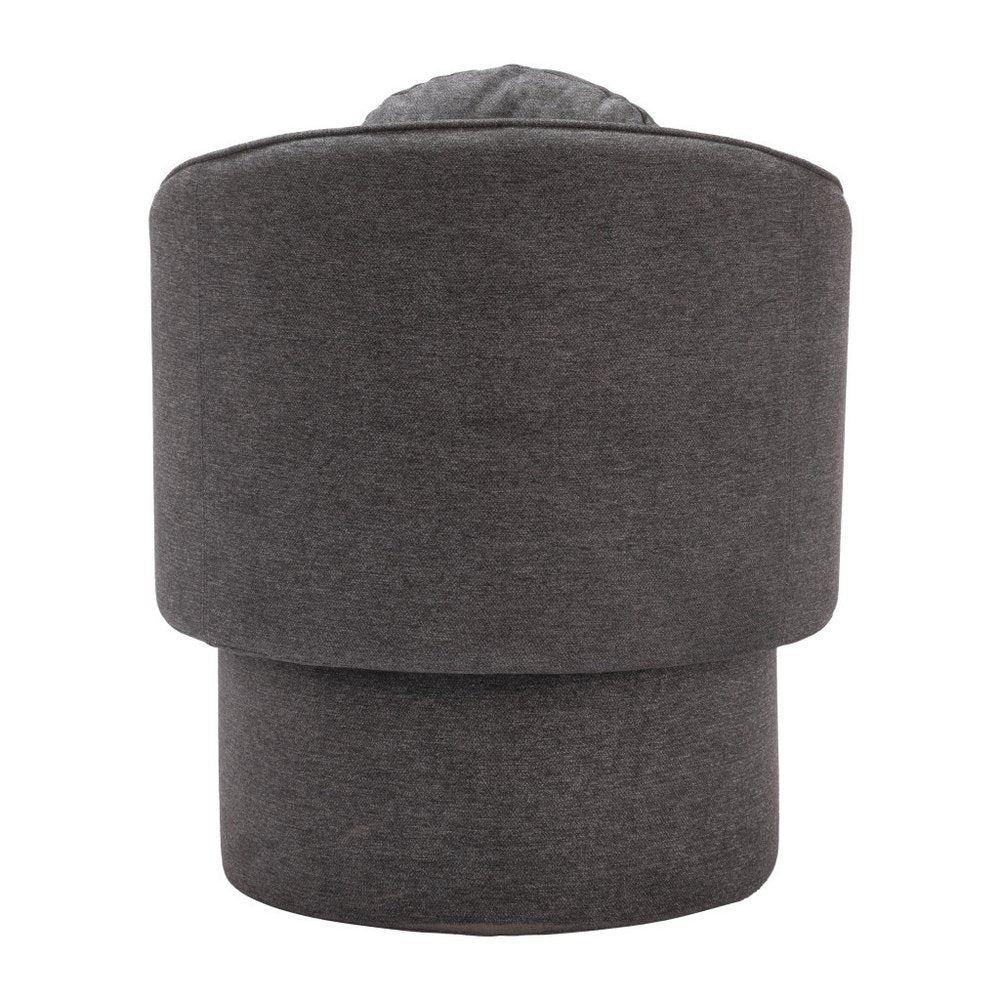 28" Gray Upholstered Club Chair And Toss Pillow