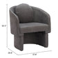 28" Gray Upholstered Club Chair And Toss Pillow