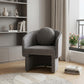 28" Gray Upholstered Club Chair And Toss Pillow