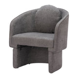 28" Gray Upholstered Club Chair And Toss Pillow