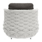 34" Gray And White Fabric Club Chair And Toss Pillow