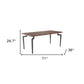 71" Brown and Black Wood and Steel Dining Table