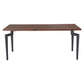 71" Brown and Black Wood and Steel Dining Table