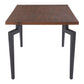 71" Brown and Black Wood and Steel Dining Table
