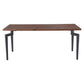 71" Brown and Black Wood and Steel Dining Table