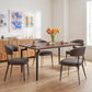 71" Brown and Black Wood and Steel Dining Table