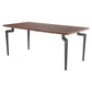 71" Brown and Black Wood and Steel Dining Table