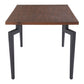 71" Brown and Black Wood and Steel Dining Table