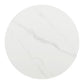 48" White and Black Faux Marble and Steel Pedestal Base Round Top Dining Table