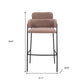 Set of Two 30" Brown and Black Faux Shearling and Steel Bar Height Bar Chairs