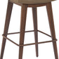 Set of Two 31" Taupe and Walnut Faux Leather and Steel Backless Bar Height Bar Chairs