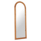 66" Natural Solid Wood Arch Framed Full Length Mirror
