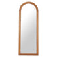 66" Natural Solid Wood Arch Framed Full Length Mirror