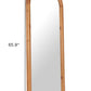 66" Natural Solid Wood Arch Framed Full Length Mirror