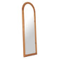 66" Natural Solid Wood Arch Framed Full Length Mirror