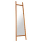 70" Natural Solid Wood Leaning Geometric Framed Standing Mirror