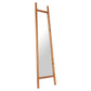 70" Natural Solid Wood Leaning Geometric Framed Standing Mirror