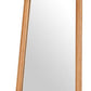 70" Natural Solid Wood Leaning Geometric Framed Standing Mirror
