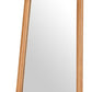 70" Natural Solid Wood Leaning Geometric Framed Standing Mirror