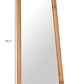 70" Natural Solid Wood Leaning Geometric Framed Standing Mirror