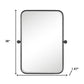 36" Black Metal Adjustable Framed Accent Mirror