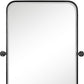 36" Black Metal Adjustable Framed Accent Mirror