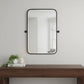 36" Black Metal Adjustable Framed Accent Mirror