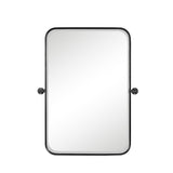 36" Black Metal Adjustable Framed Accent Mirror