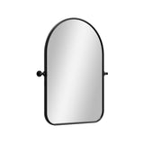 32" Black Iron Arch Tilting Framed Bathroom Vanity Mirror