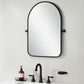 32" Black Iron Arch Tilting Framed Bathroom Vanity Mirror
