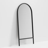 71" Black Solid Wood Arch Freestanding Framed Full Length Mirror
