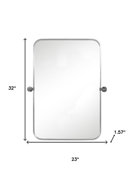 Set of Two 32" Silver Metal Framed Accent Mirrors
