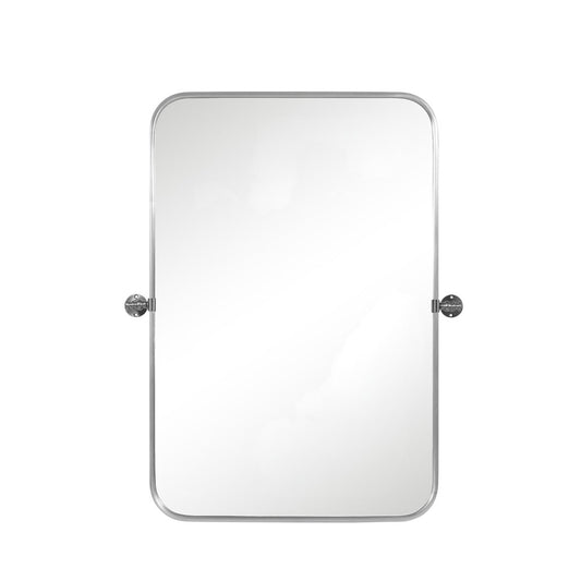 Set of Two 32" Silver Metal Framed Accent Mirrors