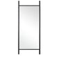 71" Black Solid Wood Ladder Leaning Framed Full Length Mirror
