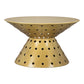 30" Gold Iron Round Pedestal Coffee Table