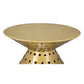 30" Gold Iron Round Pedestal Coffee Table