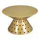 30" Gold Iron Round Pedestal Coffee Table