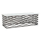 50" White and Antiqued Bronze Genuine Marble and Aluminum Abstract Coffee Table