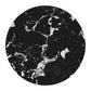 30" Black and Brown Genuine Marble Marble and Solid Wood Round Coffee Table