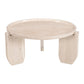30" Natural Genuine Marble and Marble Round Coffee Table