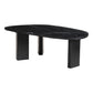 54" Black Genuine Marble and Wood Free Form Coffee Table