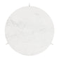 30" White and Silver Genuine Marble and Aluminum Round Cross Legs Coffee Table