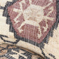 26" Beige Blue and Red  Jute Southwestern Wingback Chair