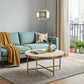 18" Ivory And Gold Wood And Steel Round Coffee Table