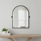 36" Black Metal Arch Tilting Framed Accent Mirror