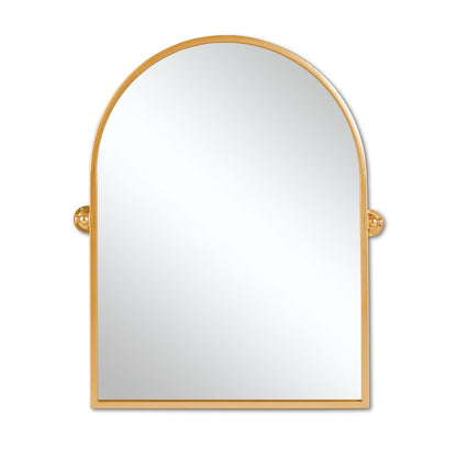 36" Gold Metal Arch Tilting Framed Accent Mirror