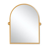 36" Gold Metal Arch Tilting Framed Accent Mirror