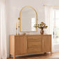 36" Gold Metal Arch Tilting Framed Accent Mirror